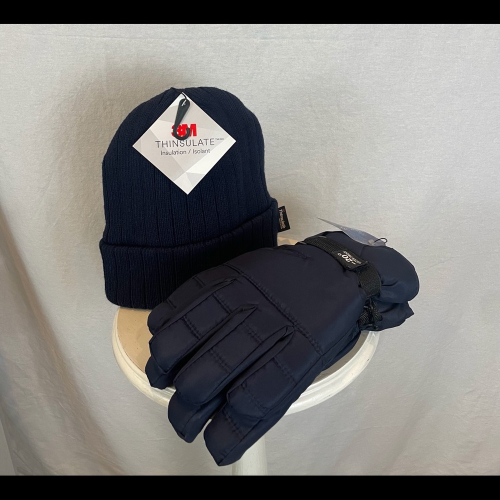 Men’s Toboggan Hat and Winter Gloves Set